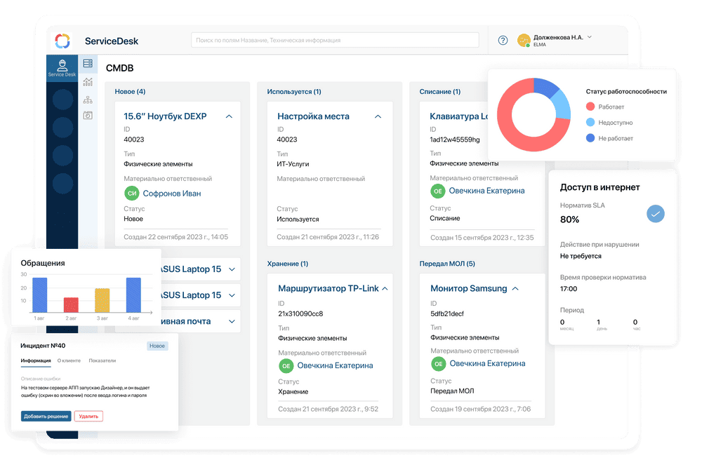 Интерфейс ELMA365 Service